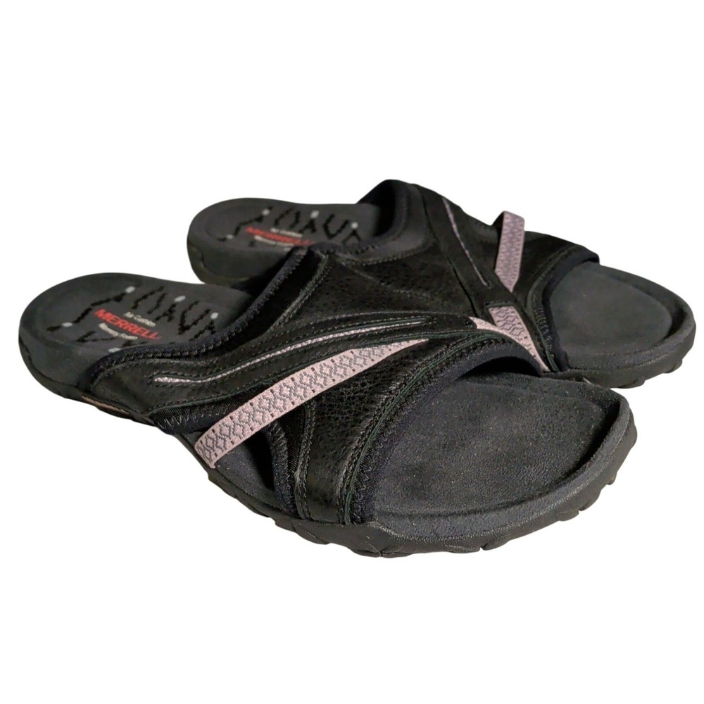 Merrell Terran II Slide Sandals Womens Size 9 Black Lilac Gorpcore Outdoor